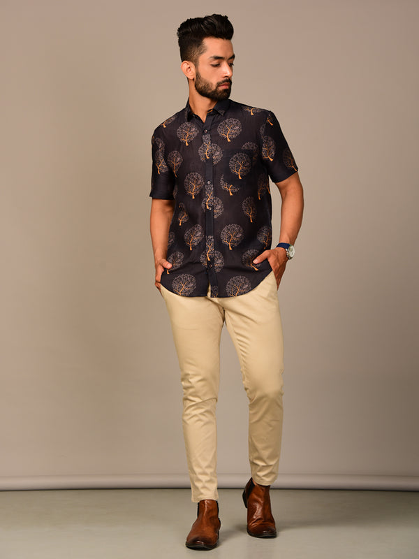 linen printed shirt