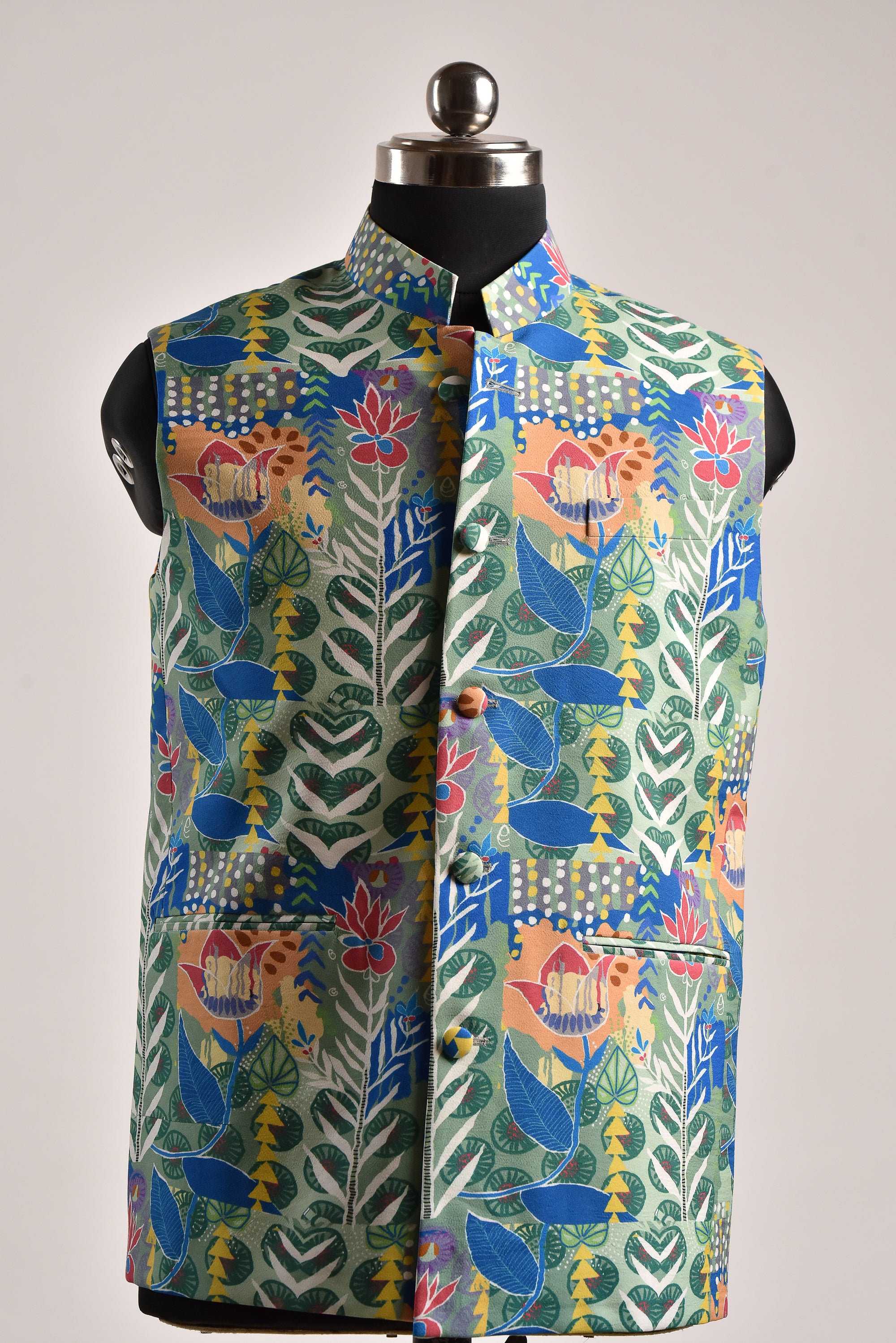 Justina Blue Floral - Russian Silk - Bandi