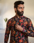 Jual Elephant Black - Russian Silk - Ganganery Kurta For Men