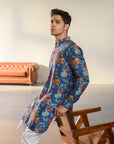 Jual Elephant Blue - Russian Silk - Ganganagry Kurta For Men
