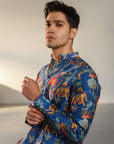 Jual Elephant Blue - Russian Silk - Ganganagry Kurta For Men