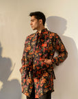 Jual Elephant Black - Russian Silk - Kurta & Bandi Set