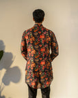 Jual Elephant Black - Russian Silk - Kurta & Bandi Set